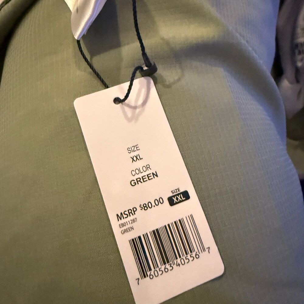 New With Tags Eddie Bauer 2xl Green Hiking Fishing Vented shirt Men - Picture 5 of 7